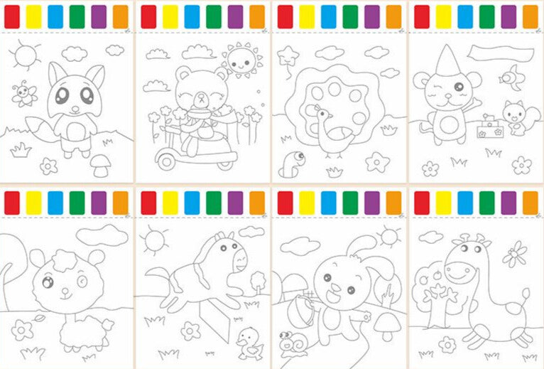 SG READY STOCK Watercolor Painting Sheet - With Brush & Built-in Watercolors