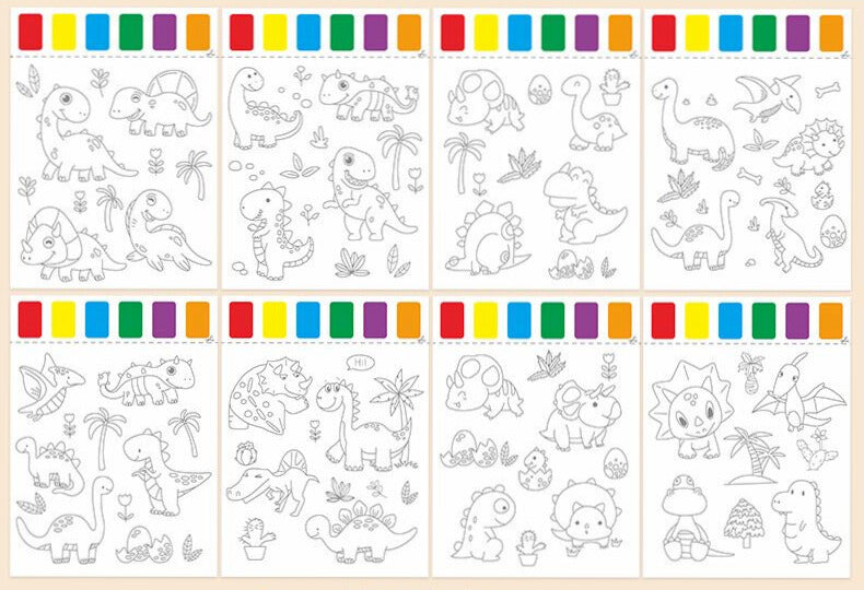SG READY STOCK Watercolor Painting Sheet - With Brush & Built-in Watercolors