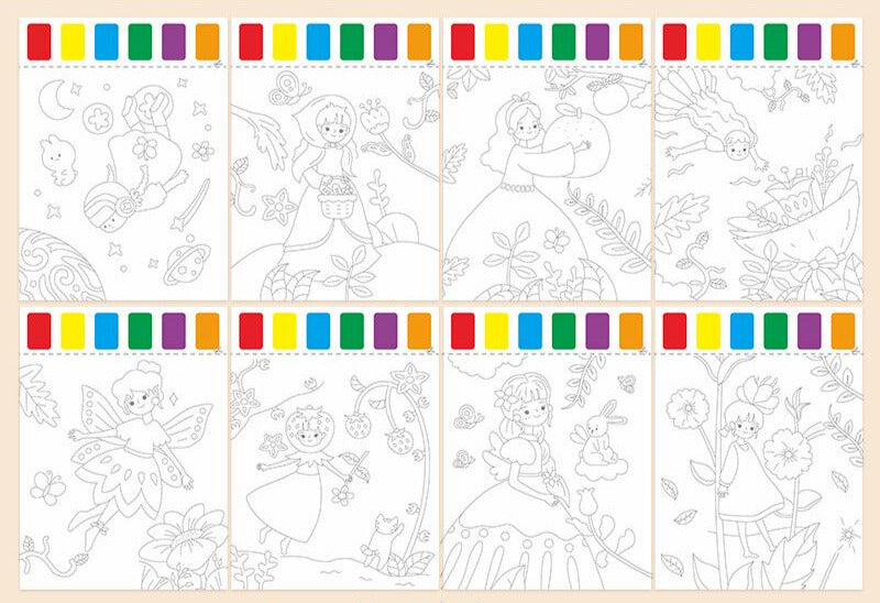 SG READY STOCK Watercolor Painting Sheet - With Brush & Built-in Watercolors