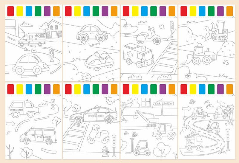 SG READY STOCK Watercolor Painting Sheet - With Brush & Built-in Watercolors