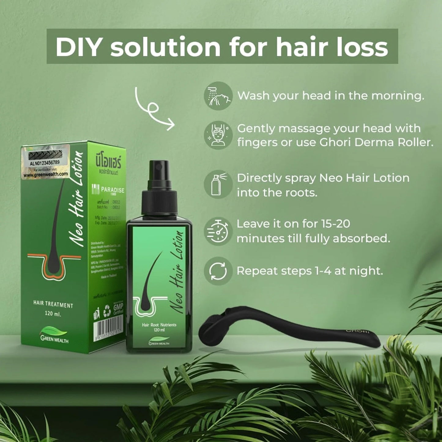 Authentic Thailand Neo Hair Lotion 120ml/ Neo Hair Shampoo 160ml/ Wiss Hair Tonic 100ml SG Ready Stock