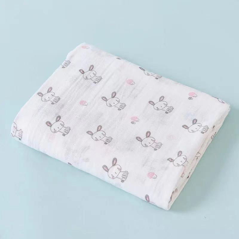 Baby Swaddle Muslin Wrap Cotton Newborn Blanket Napkin (110cmX110cm)