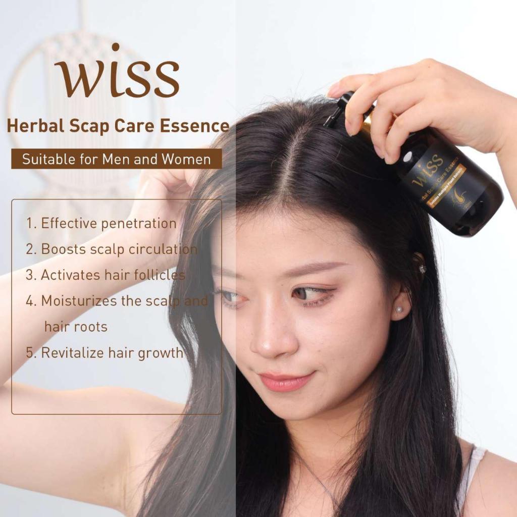 Wiss Herbal Scalp Care Essence Anti-Hairloss Hair Loss Hair Tonic/ Hair Thinning Solution 100ml SG Ready Stock