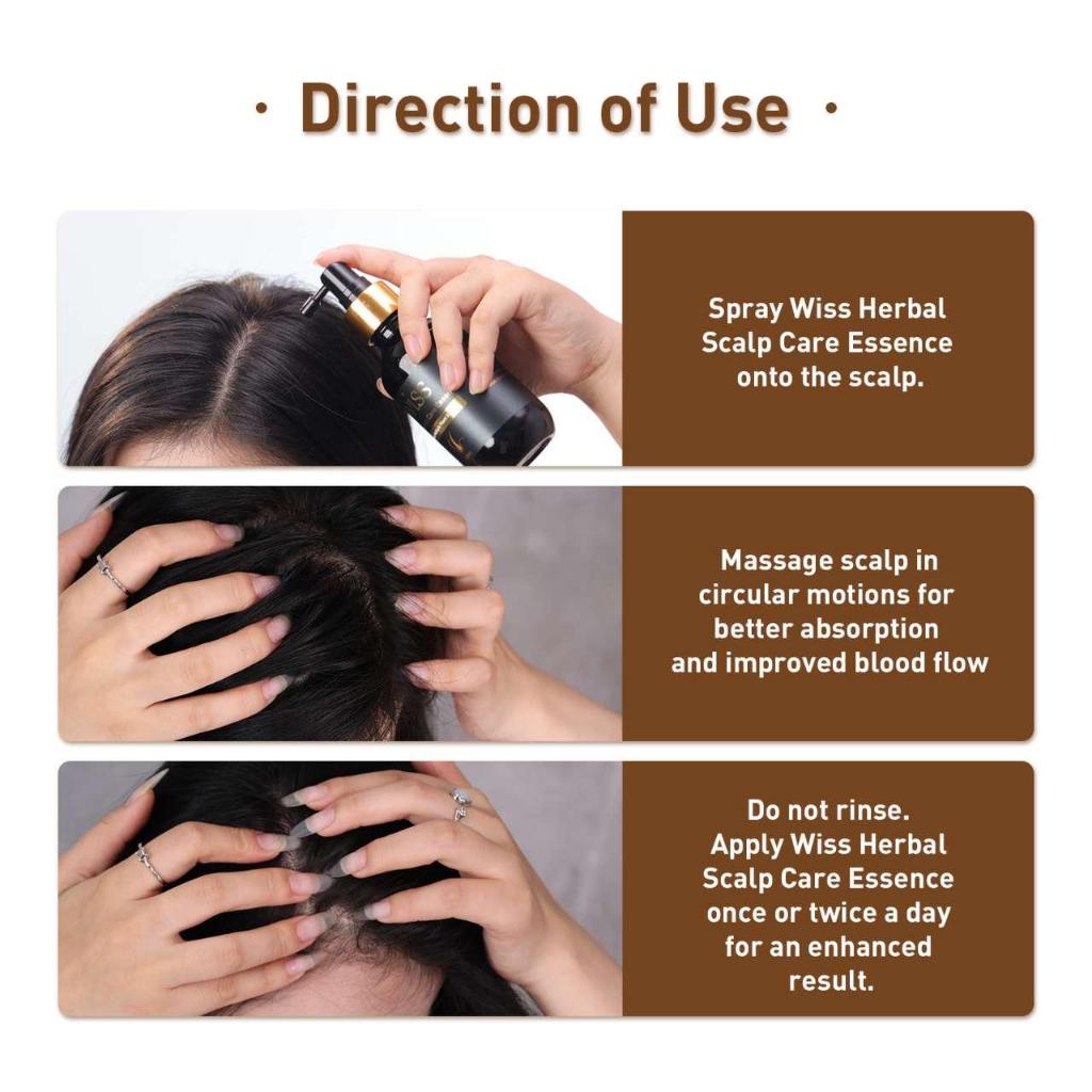 Wiss Herbal Scalp Care Essence Anti-Hairloss Hair Loss Hair Tonic/ Hair Thinning Solution 100ml SG Ready Stock