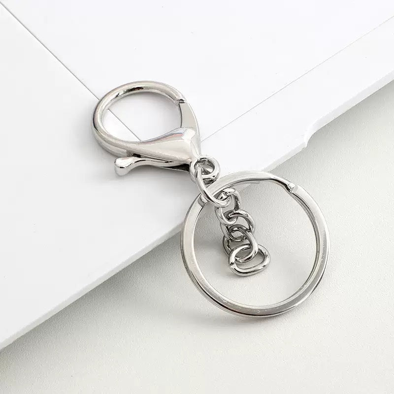 Keychain Lobster Clasp with Key Ring Gold/Silver | DIY Bag Charm Hook Key Holder Craft Accessories