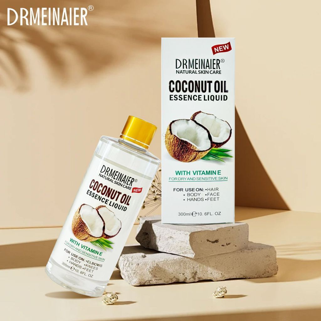 Coconut Oil 300ml Vitamin E Hair & Body Oil Moisturizing Dry Skin Nourishing Hair Care Split Ends Care SG Ready Stock