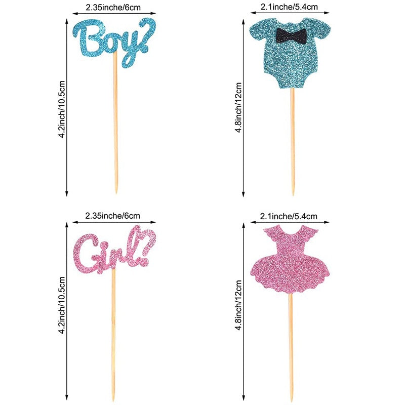 SG READY STOCK Gender Reveal/ Baby Shower/ Cake Topper/ Cupcake Topper (Buy 2 Free 1)