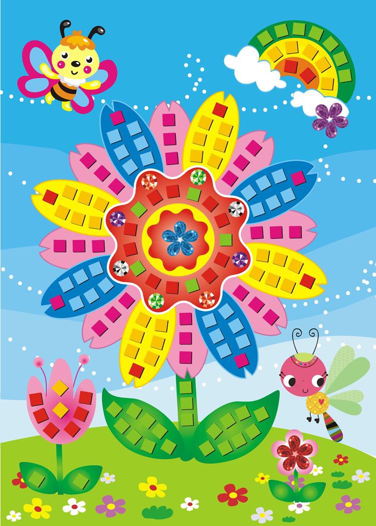 Sg Ready Stock Kids DIY Mosaic Sticker Art Set (12 Designs) | Children Handmade Art Gift | 儿童拼贴画 | 泡棉贴纸画 | 幼儿园手工材料（12款)