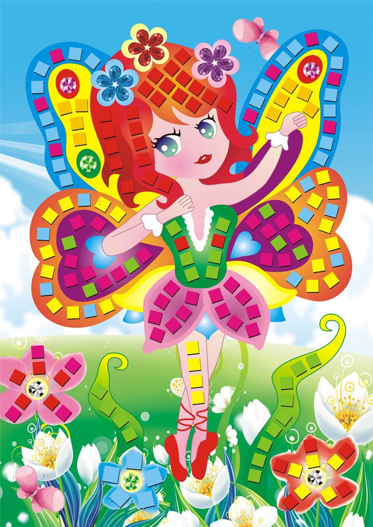 Sg Ready Stock Kids DIY Mosaic Sticker Art Set (12 Designs) | Children Handmade Art Gift | 儿童拼贴画 | 泡棉贴纸画 | 幼儿园手工材料（12款)