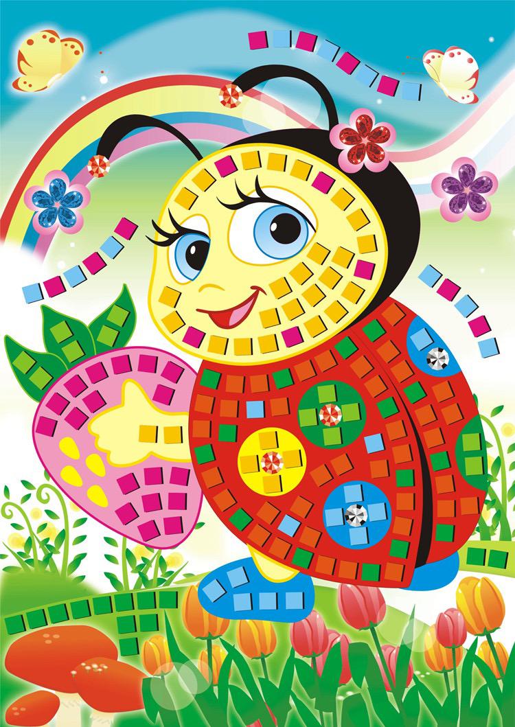 Sg Ready Stock Kids DIY Mosaic Sticker Art Set (12 Designs) | Children Handmade Art Gift | 儿童拼贴画 | 泡棉贴纸画 | 幼儿园手工材料（12款)