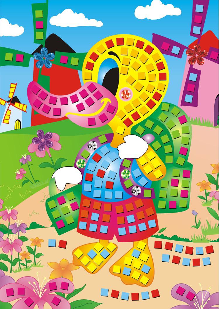 Sg Ready Stock Kids DIY Mosaic Sticker Art Set (12 Designs) | Children Handmade Art Gift | 儿童拼贴画 | 泡棉贴纸画 | 幼儿园手工材料（12款)