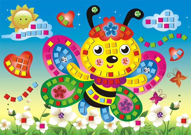 Sg Ready Stock Kids DIY Mosaic Sticker Art Set (12 Designs) | Children Handmade Art Gift | 儿童拼贴画 | 泡棉贴纸画 | 幼儿园手工材料（12款)