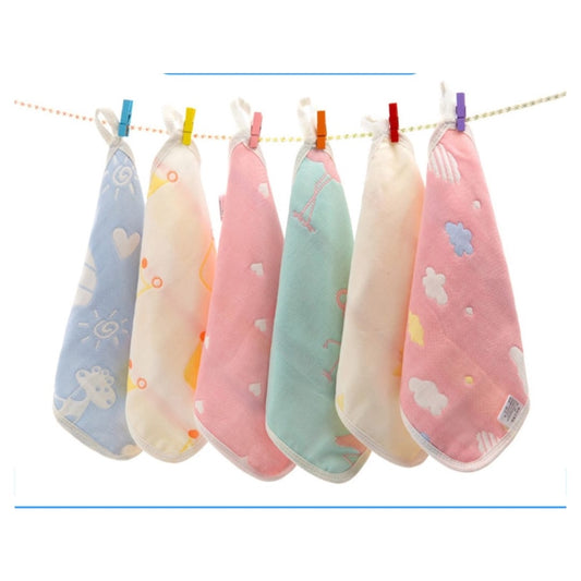 6 Layers Cotton Square Handkerchief 25*25cm 纯棉方巾25*25cm