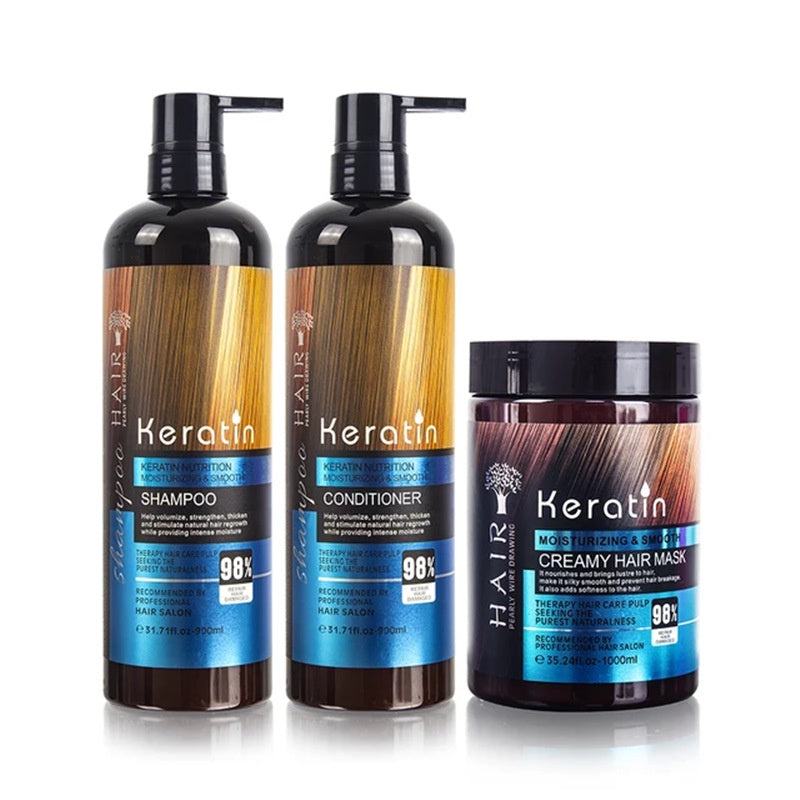 Keratin Shampoo 900ml / Keratin Conditioner 900ml / Keratin Hair Mask Keratin Hair Mask 1000ml SG Ready Stock