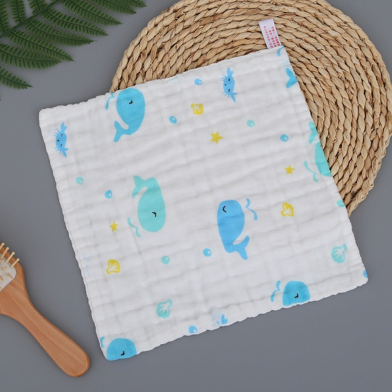 6 Layers Infant Muslin Handkerchief 30x30cm with embroidery 儿童棉纱 30*30cm