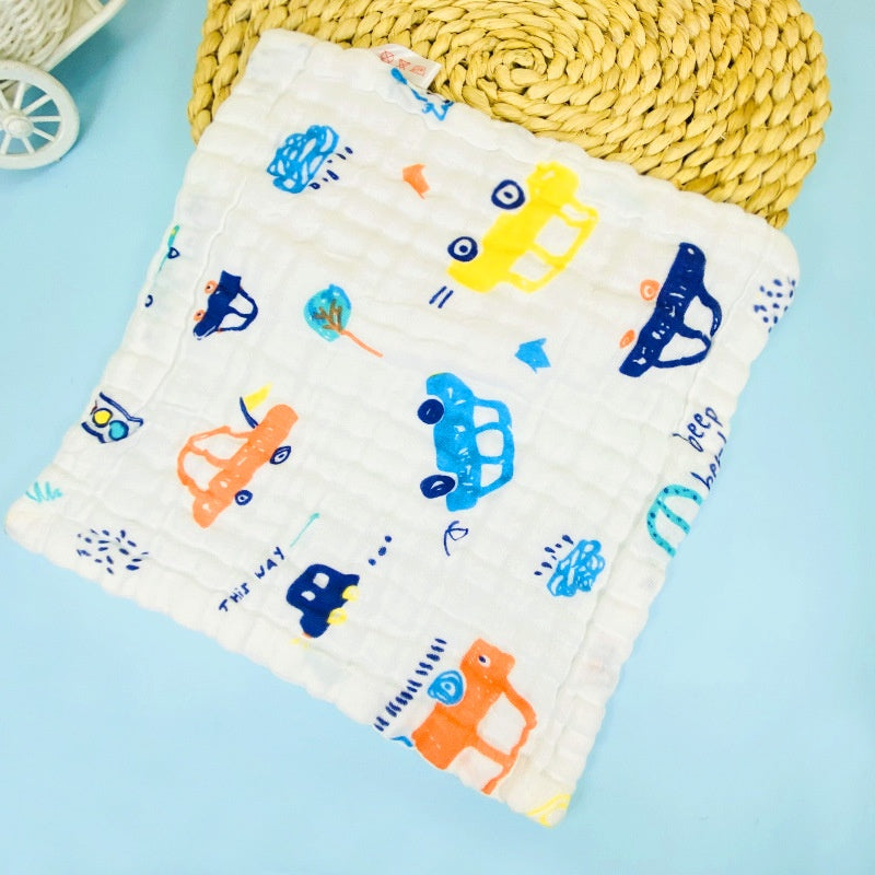 6 Layers Infant Muslin Handkerchief 30x30cm with embroidery 儿童棉纱 30*30cm