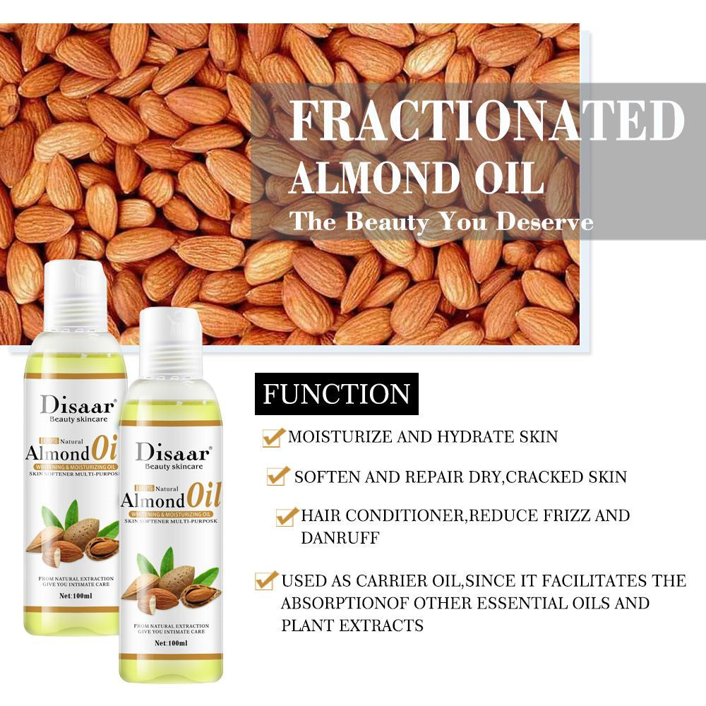 Disaar Almond Oil/ Argan Oil/ Avocado Oil/ Castor Oil/ Coconut Oil/ Jojoba Oil/ Olive Oil/ Turmeric Oil 100ml/ Bottle