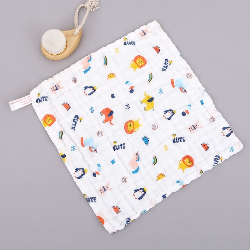 6 Layers Infant Muslin Handkerchief 30x30cm with embroidery 儿童棉纱 30*30cm