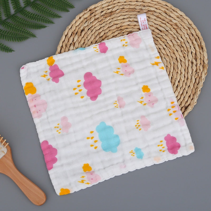 6 Layers Infant Muslin Handkerchief 30x30cm with embroidery 儿童棉纱 30*30cm