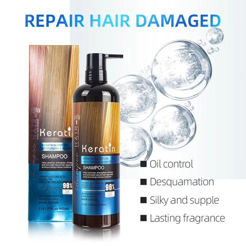 Keratin Shampoo 900ml / Keratin Conditioner 900ml / Keratin Hair Mask Keratin Hair Mask 1000ml SG Ready Stock