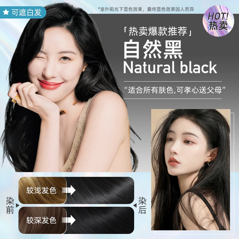 Jiang Xiao Cai Plant Extract Bubble Hair Dye Shampoo Pure Plant Extract Grey Hair Color Bubble Dye 500ml SG Ready Stock