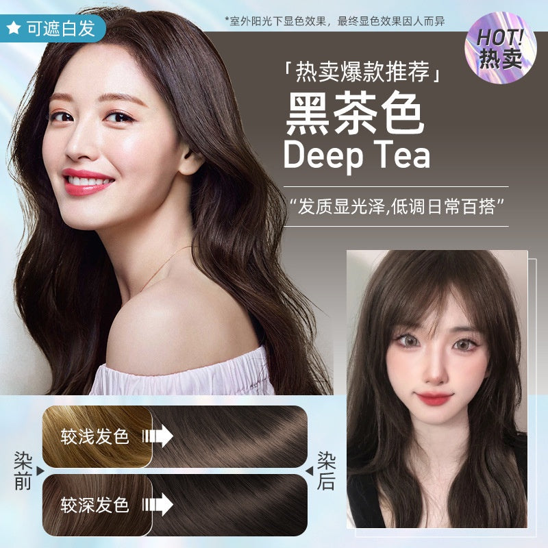 Jiang Xiao Cai Plant Extract Bubble Hair Dye Shampoo Pure Plant Extract Grey Hair Color Bubble Dye 500ml SG Ready Stock