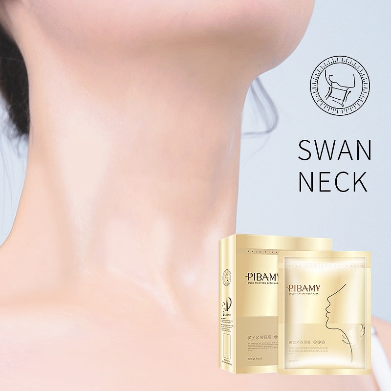 Pibamy Gold Tightens Neck Mask Lifting and Firming Gold Neck Mask Gold Anti-Aging Neck Mask 25ml x 10pcs SG Ready Stock