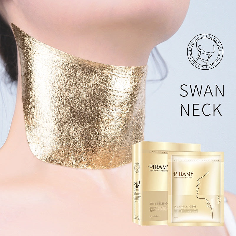 Pibamy Gold Tightens Neck Mask Lifting and Firming Gold Neck Mask Gold Anti-Aging Neck Mask 25ml x 10pcs SG Ready Stock