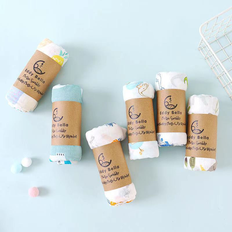 Baby Swaddle Muslin Wrap Cotton Newborn Blanket Napkin (110cmX110cm)