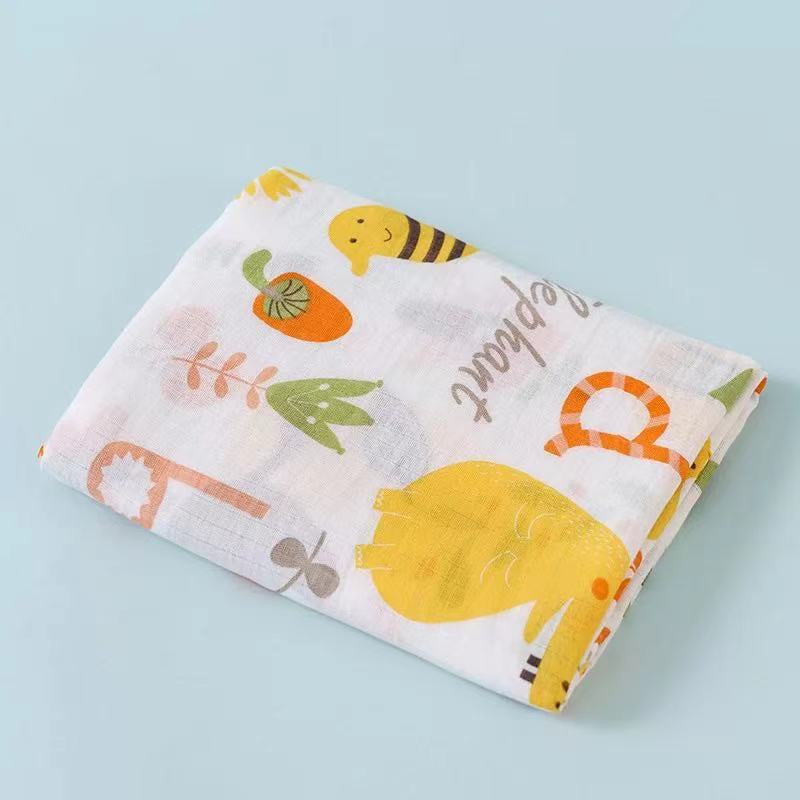 Baby Swaddle Muslin Wrap Cotton Newborn Blanket Napkin (110cmX110cm)