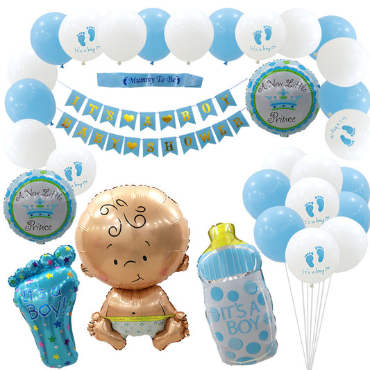[Sg Ready Stock] Gender Reveal Decoration Complete Set Free  Ballon Pump)/ 2 set Ballon Free Ballon Pump/ Backdrop
