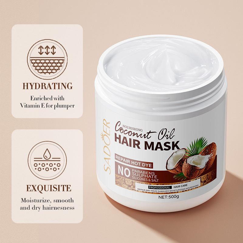Coconut Oil Shampoo Anti-Dandruff Oil Control Sulphate Free 500ml / Coconut Hair Mask Sulfate Free Repair Hair 500g