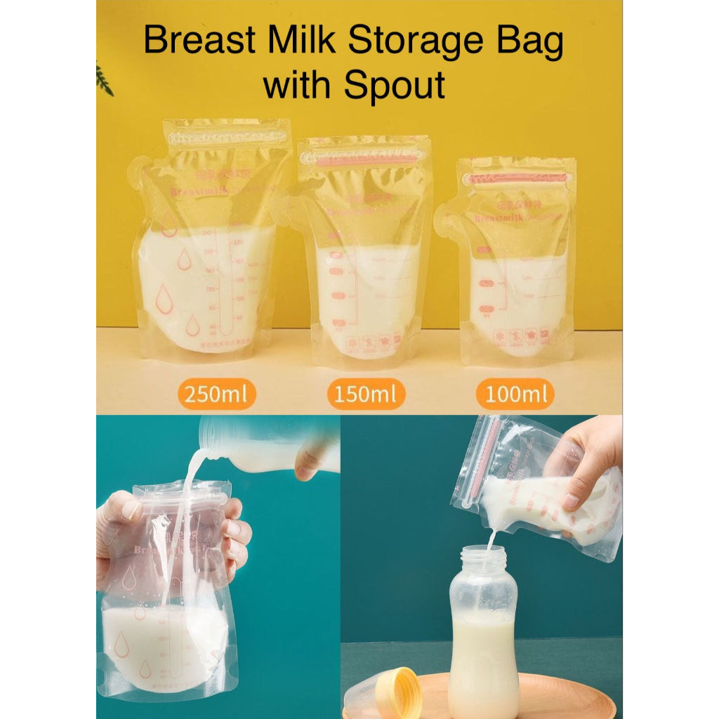 Breast Milk Storage Bag with Spout Free Marker (100ml/ 150ml/ 250ml)