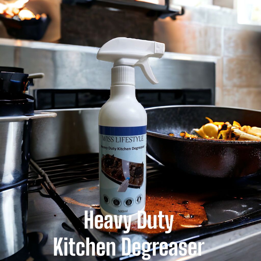 Wiss Lifestyle Heavy Duty Kitchen Degreaser Oil Remover Spray Multipurpose Dirt Lampblack Grease Stain Cleaner 500ml