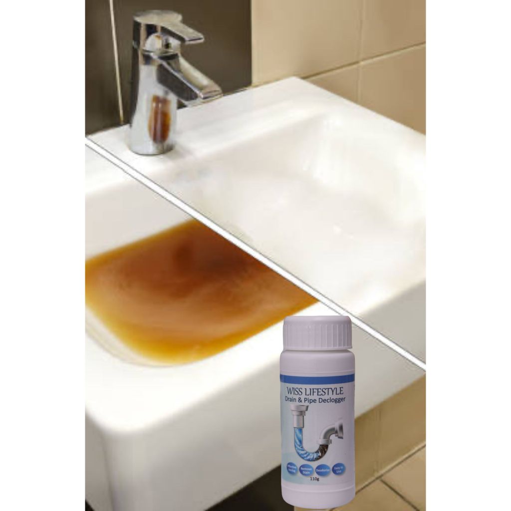 WISS LIFESTYLE Drain Pipe Declogger Basin Cleaner Clogged Drainage Remover Powder Declogger for Toilet Kitchen 220g