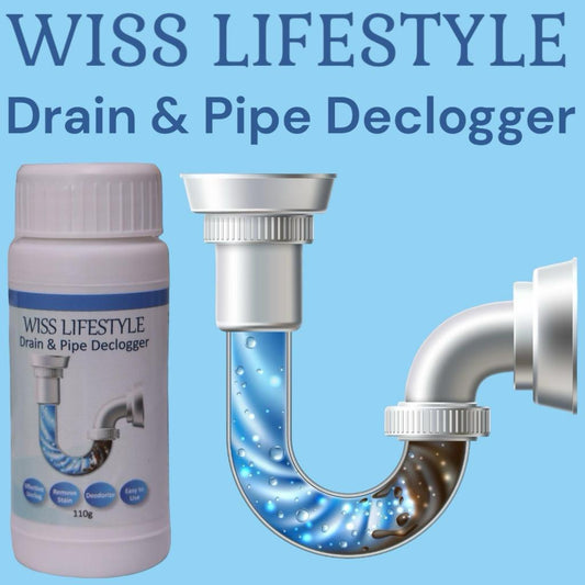 WISS LIFESTYLE Drain Pipe Declogger Basin Cleaner Clogged Drainage Remover Powder Declogger for Toilet Kitchen 220g