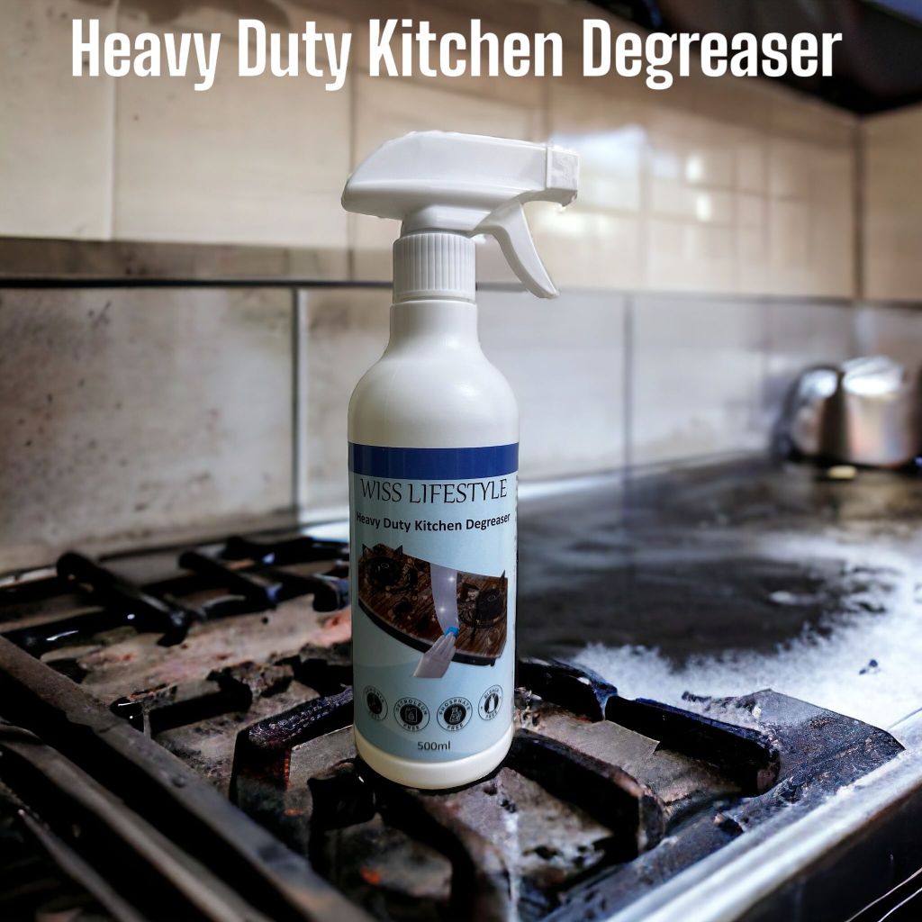 Wiss Lifestyle Heavy Duty Kitchen Degreaser Oil Remover Spray Multipurpose Dirt Lampblack Grease Stain Cleaner 500ml