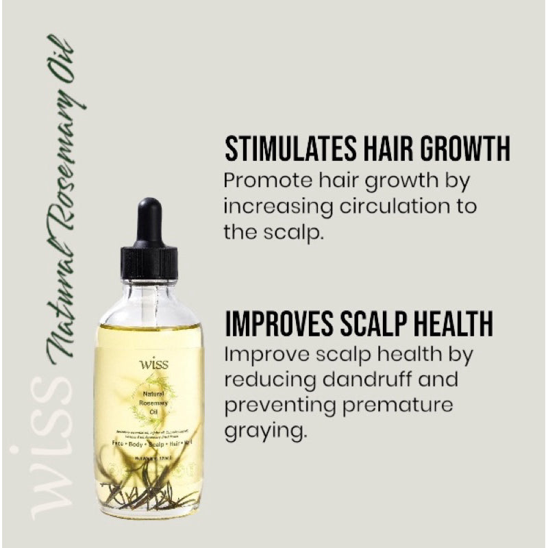 120ml Wiss Natural Rosemary Oil for Hair Scalp Care Promote Growth Hair Reduce Hair Loss Skin Care Hair Oil Body Oil
