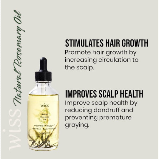120ml Wiss Natural Rosemary Oil for Hair Scalp Care Promote Growth Hair Reduce Hair Loss Skin Care Hair Oil Body Oil