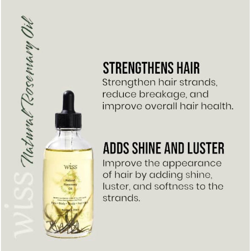 120ml Wiss Natural Rosemary Oil for Hair Scalp Care Promote Growth Hair Reduce Hair Loss Skin Care Hair Oil Body Oil