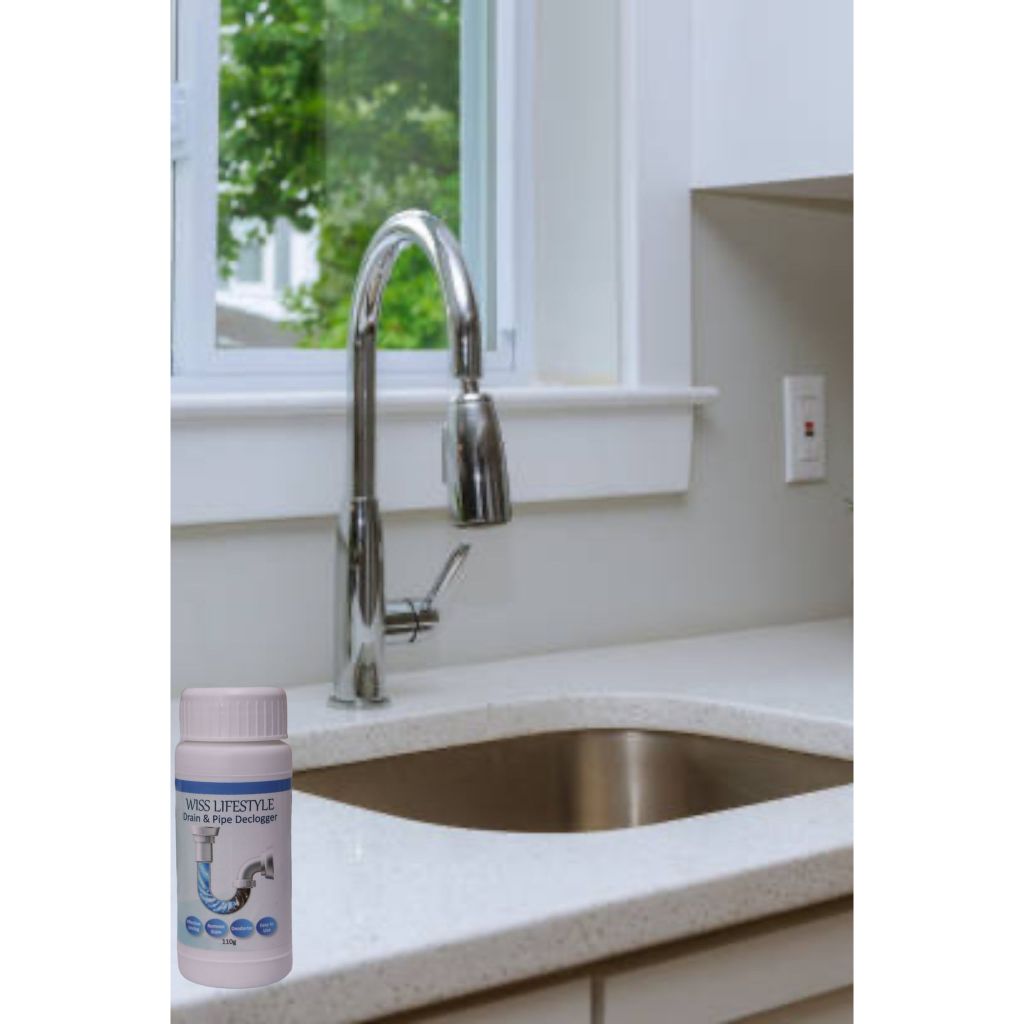 WISS LIFESTYLE Drain Pipe Declogger Basin Cleaner Clogged Drainage Remover Powder Declogger for Toilet Kitchen 220g