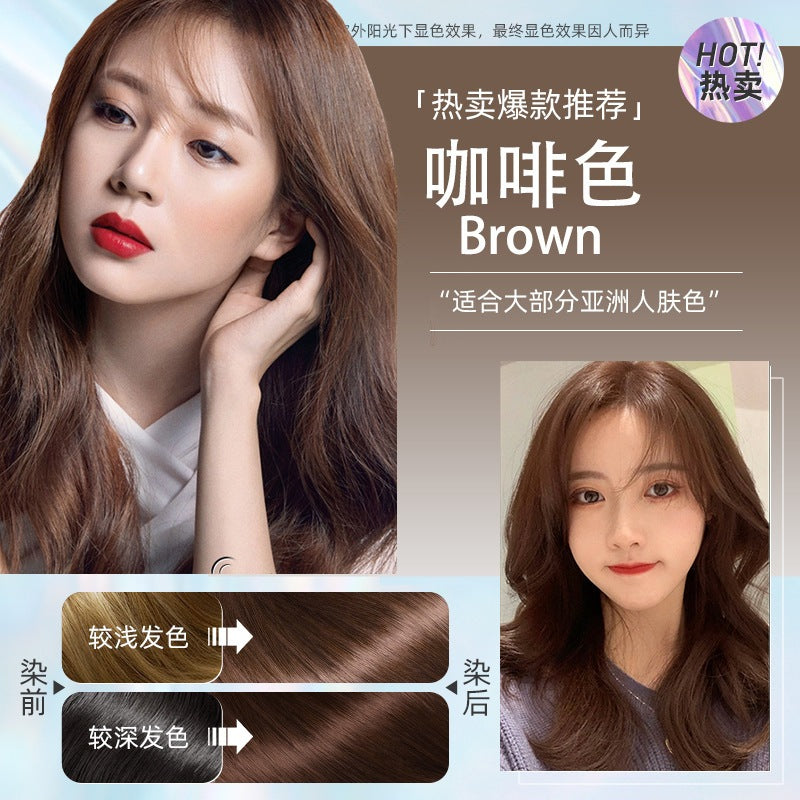 Jiang Xiao Cai Plant Extract Bubble Hair Dye Shampoo Pure Plant Extract Grey Hair Color Bubble Dye 500ml SG Ready Stock