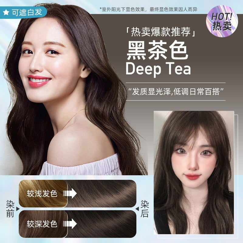 Jiang Xiao Cai Plant Extract Bubble Hair Dye Shampoo Pure Plant Extract Grey Hair Color Bubble Dye 500ml SG Ready Stock