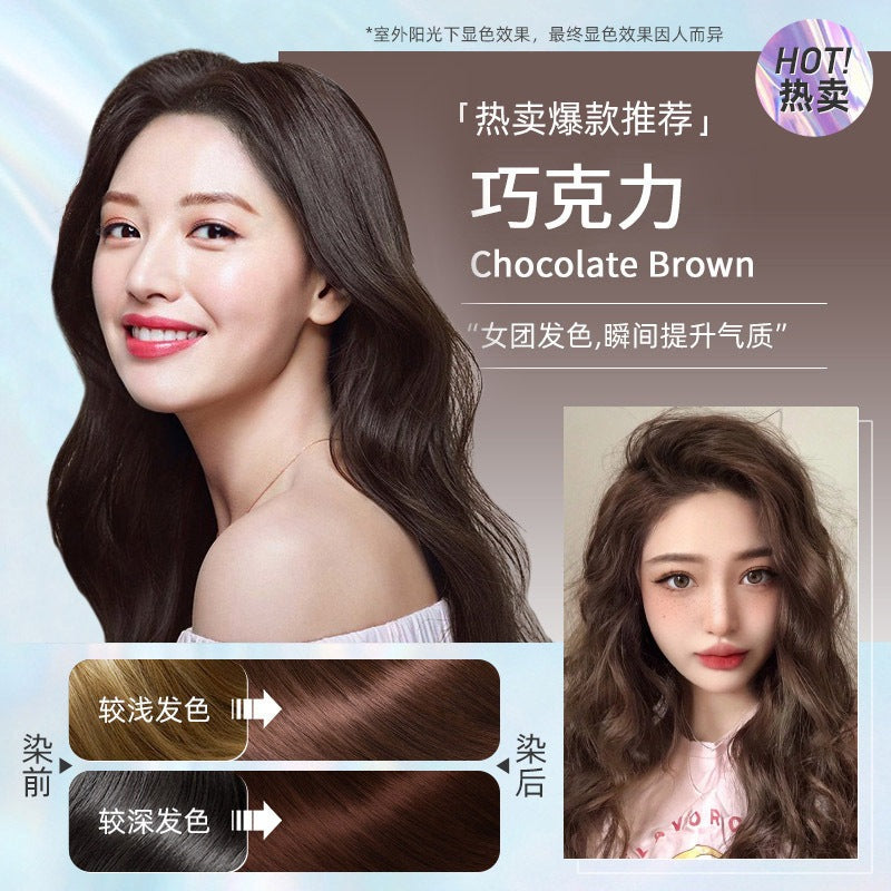 Jiang Xiao Cai Plant Extract Bubble Hair Dye Shampoo Pure Plant Extract Grey Hair Color Bubble Dye 500ml SG Ready Stock