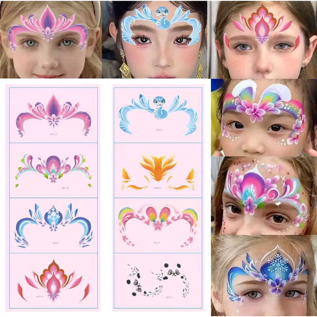 SG READY STOCK - Kids Face & Body Art Tattoo Stickers–Safe & Easy to Use–Temporary Tattoos for Parties, Playtime & Gifts