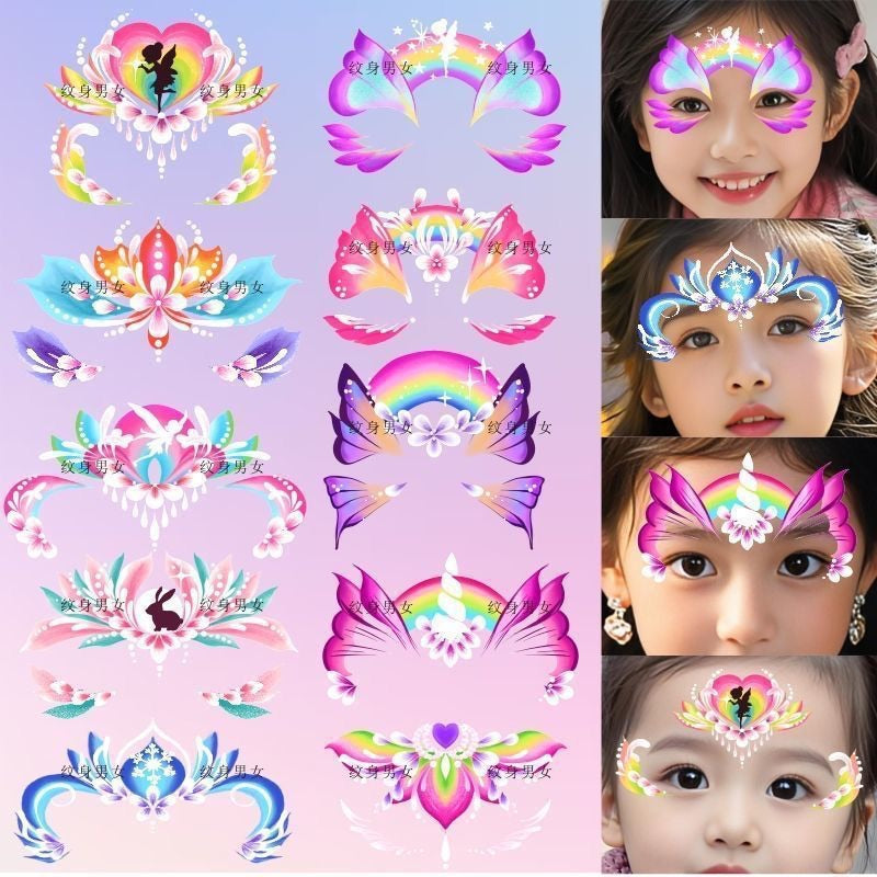 SG READY STOCK - Kids Face & Body Art Tattoo Stickers–Safe & Easy to Use–Temporary Tattoos for Parties, Playtime & Gifts