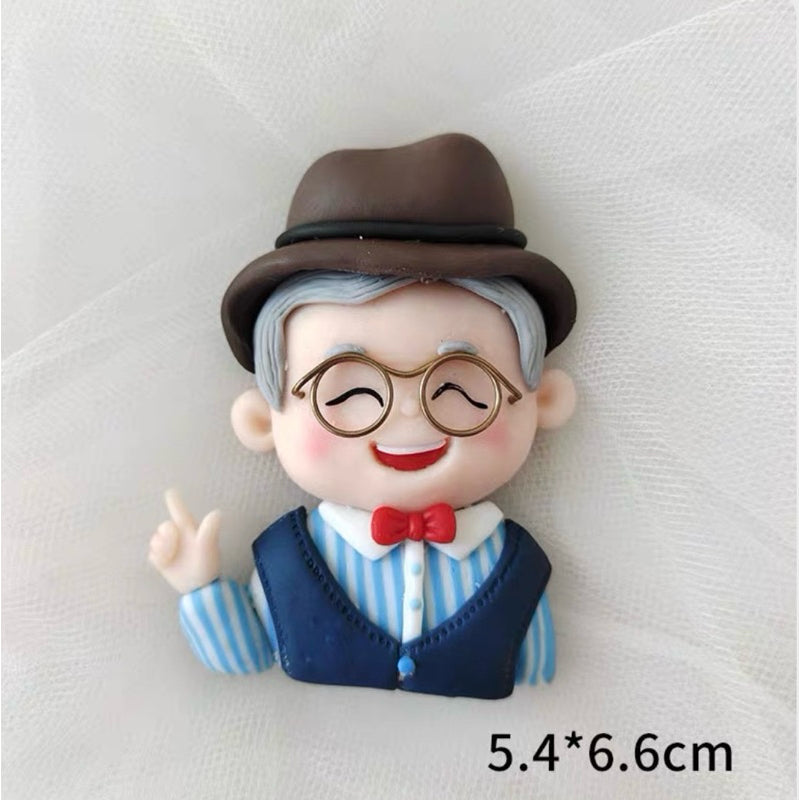 Grandparents Birthday Cake Topper/ Longevity Cake Topper/ Grandmother/ Grandfather/爷爷奶奶生日蛋糕装饰