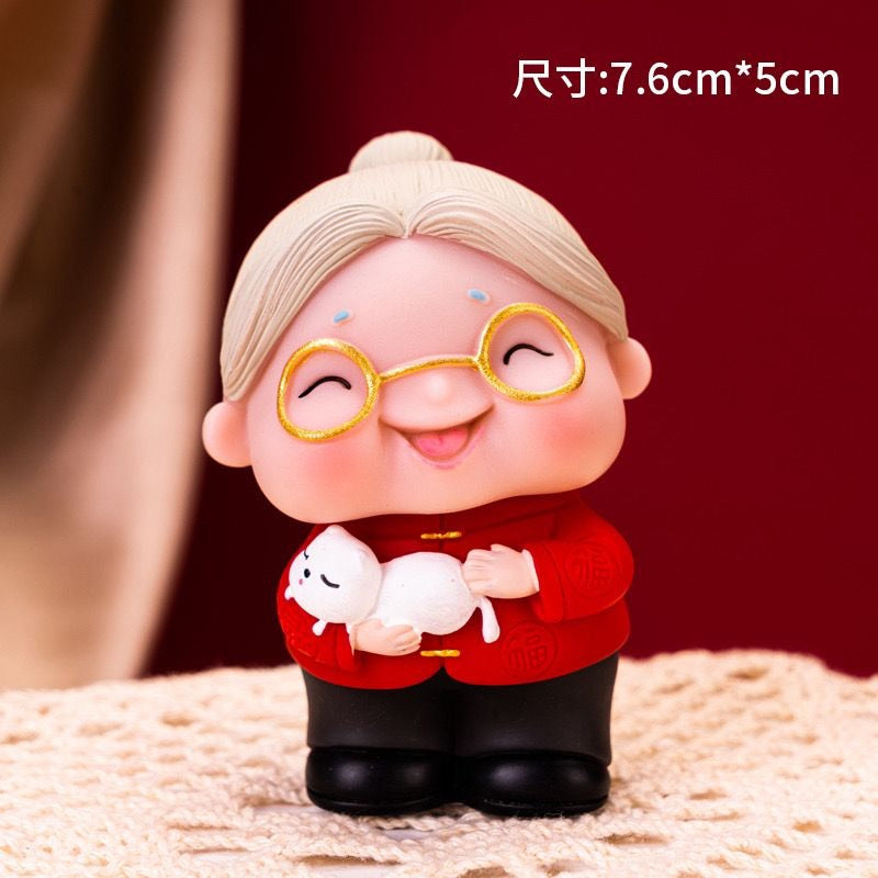 Grandparents Birthday Cake Topper/ Longevity Cake Topper/ Grandmother/ Grandfather/爷爷奶奶生日蛋糕装饰