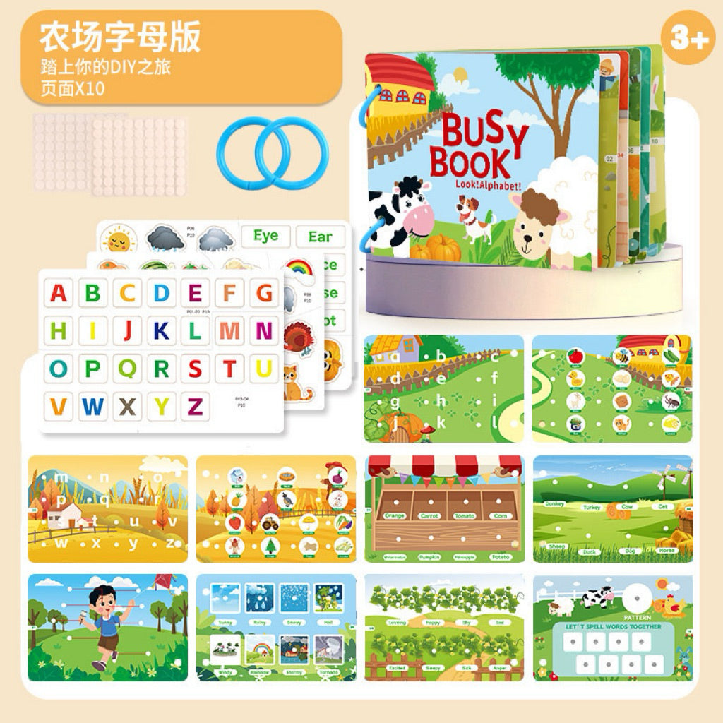 Busy Book / Quiet Book Toddler 3+ Years Old | Montessori Educational Learning | Fine Motor Skill | Hand-eye Coordination