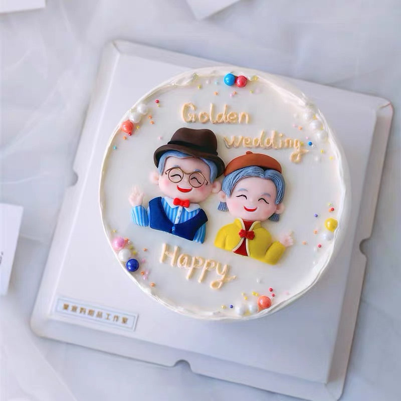 Grandparents Birthday Cake Topper/ Longevity Cake Topper/ Grandmother/ Grandfather/爷爷奶奶生日蛋糕装饰